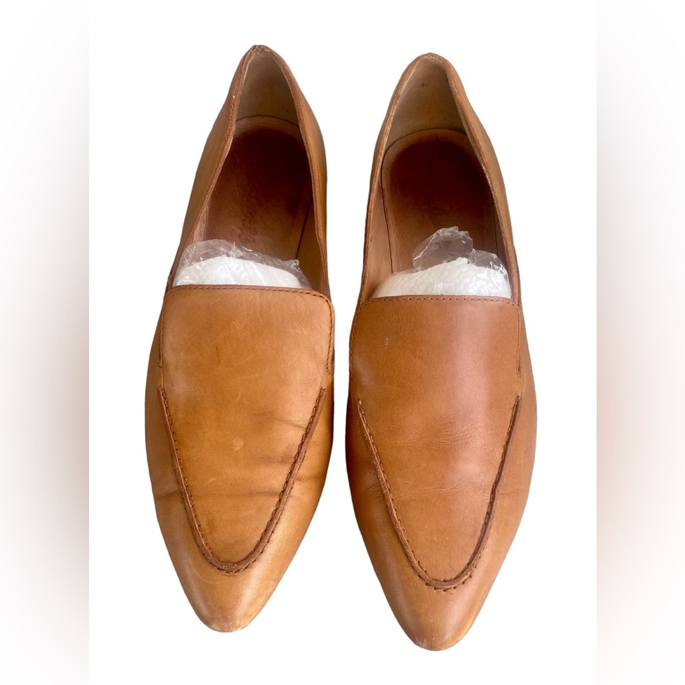Madewell The Frances Skimmer Brown Leather Women's Shoes Size 8.5 Slip On Flats